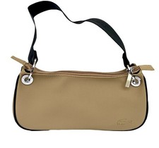 LACOSTE SHOULDER BAG Compact Vintage L61 Classic 20 Caramel Black NEW