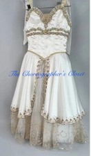 Professional Awakening of Flora White Ivory Gold Crystal Dress Tutu Costume XS