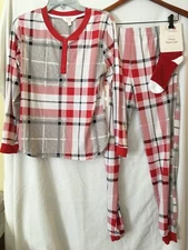 New Secret Treasures Women Plaid Top Jogger With Socks Pajama set many sizes