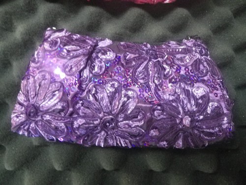 Thai Silk Cosmetic Bag Elephant Glitter/Sequined Makeup Clutch Purse Zipper - Picture 19 of 24