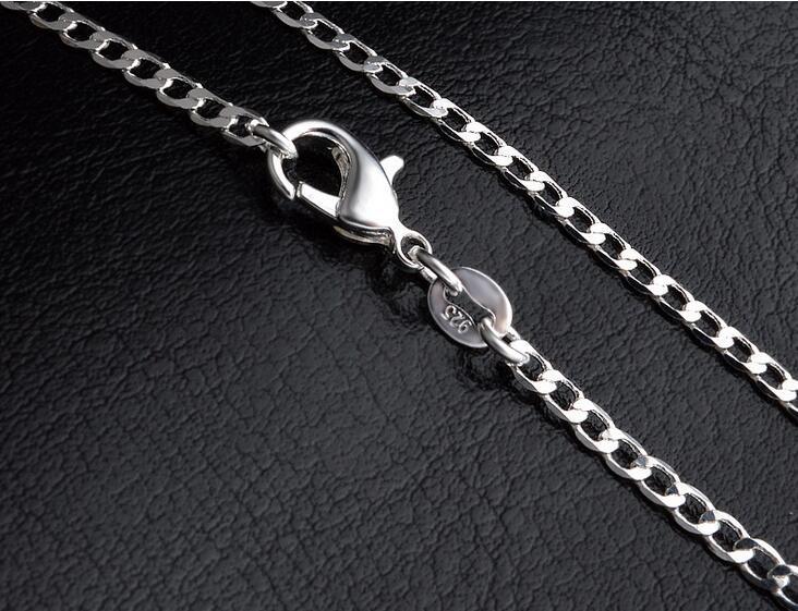 Cadena blindada cadena real 925 cadena de plata de ley collar collar 40-75 cm