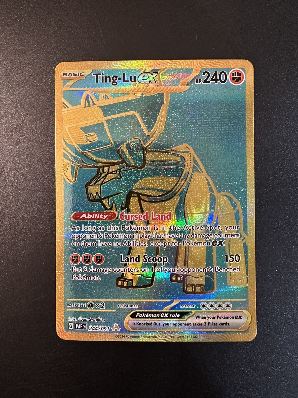 Pokemon Paldean Fates NM Ting-Lu ex 244/091 Hyper Rare