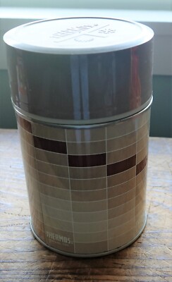 10oz King Seely Thermos Brown Gradient 1970's Vintage Very Good