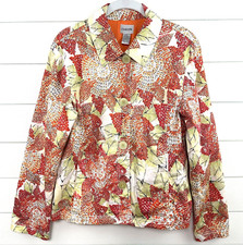 Chico s Sequined Jacket Blazer 4-Buttons Fully Lined Art To Wear Womens Sz 1 M