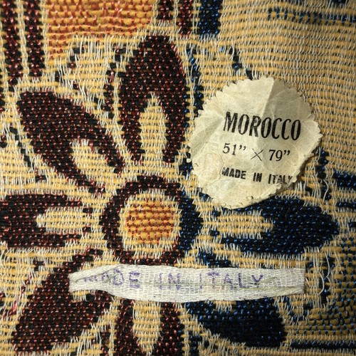 Vtg India Taj Mahal Silk Tapestry Shajahan Piano Wall Decor Table Cloth Italy - Picture 5 of 5