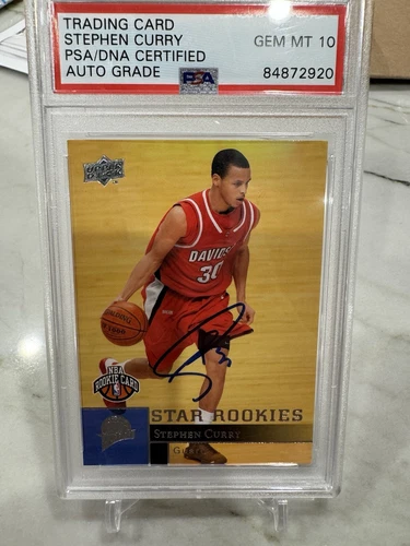 2009 Upper Deck Stephen Curry RC On Card Auto DNA Cert PSA 10 GEM MINT Warriors