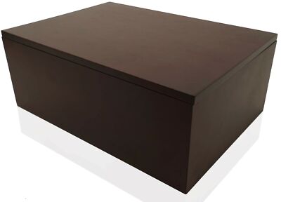 Wood Stash Box with Rolling Tray - Large Wood Keepsake Box with Removeable Lid