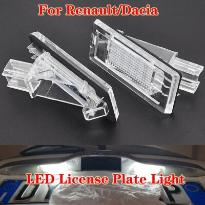 White LED License Number Plate Light For Renault Espace Fluence For Dacia Duster