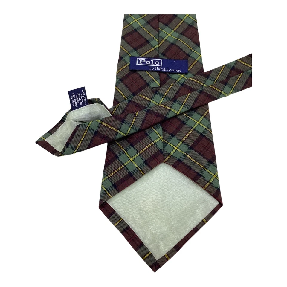 POLO RALPH LAUREN зеленый PLaids и чеки хлопок галстук H.M в США W: 4» EX состояние - Изображение 4 из 4