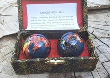Chinese Healthy Therapy Chrome 2 balls Set /40mm/Dragon&Phoenix/Exercise 