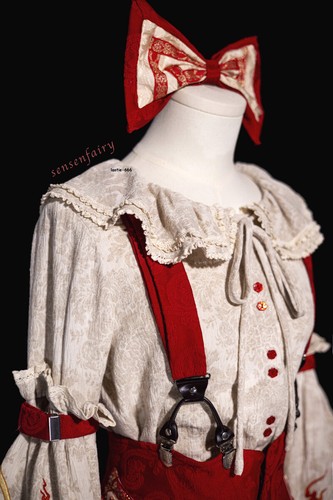TouHou Project Fujiwara no Mokou Cosplay Dress Women Costume Girl Red Outfit New - Picture 2 of 17