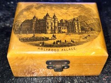 Antique 1800s Mauchline Box Holyrood Palace Queen Elizabeth Balmoral Victorian