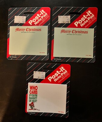 VTG Merry Christmas Post-It Note Pads (Pack of 3)