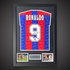 Ronaldo Nazario R9 Signed Framed Barcelona Football Shirt With Beckett COA &pound;549