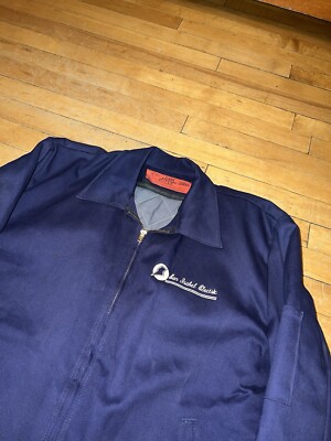 60s 70s ROYMAN ジャケット　ロカビリー　IDEAL USA Vintage 60s Work Jacket Mens XL Blue Talon Zipper Ideal Rockabilly