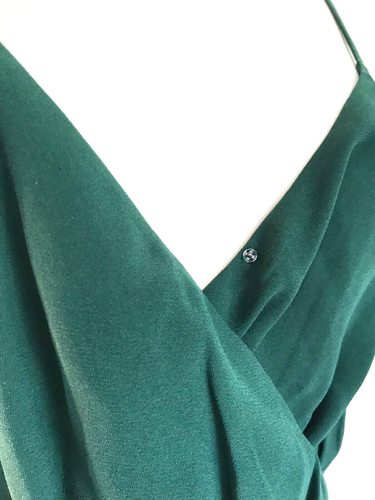 Madewell Emerald Green Short Cocktail Dress 2 FLAW Designer Summer Mini Rare - Picture 5 of 7