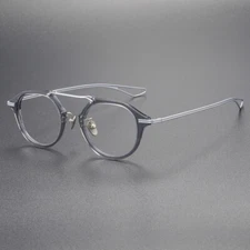 Irregular Metal Eyeglasses Frame Unique Big Square Spectacles With Clear Lens