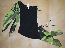 NWT Black Top with Attached Green and Black Flyers Medium Adult