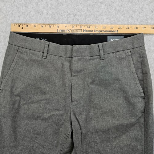 Bonobos 33x33** Tailored Fit Friday Stretch Cotton Dress Pants Light Gray - Picture 8 of 24