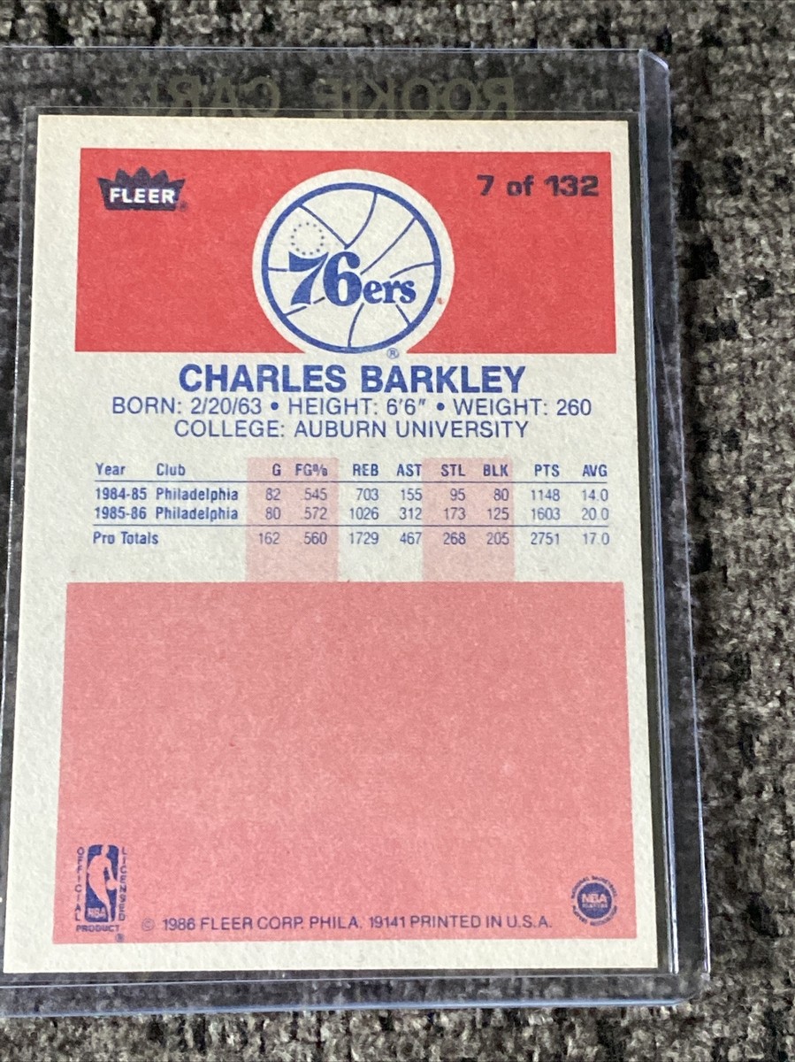 Amazon.com: 1986-87 Fleer #7 Charles Barkley ROOKIE RC PSA 8