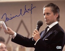 Michael Douglas Signed Autograph Wall Street 11X14 Photo BAS Beckett