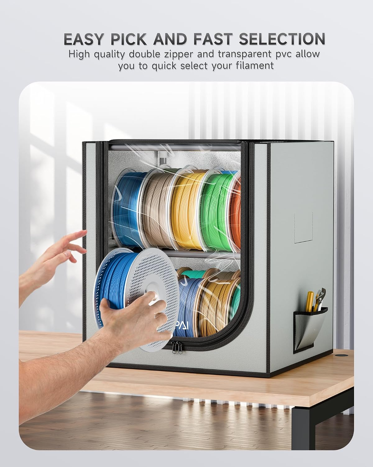 3D Printer Filament Storage Box – 2 Tier Filament Storage Rack with ...