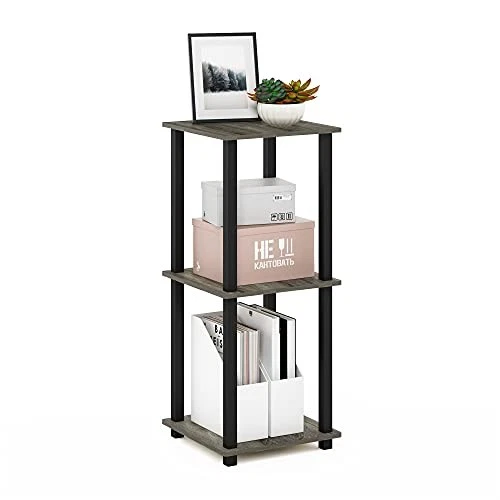 FURINNO SIMPLISTIC SIDE TABLE SET 2 2-TIER END TABLE NIGHTSTAND FR:OAK/BLACK - Image 4 of 4