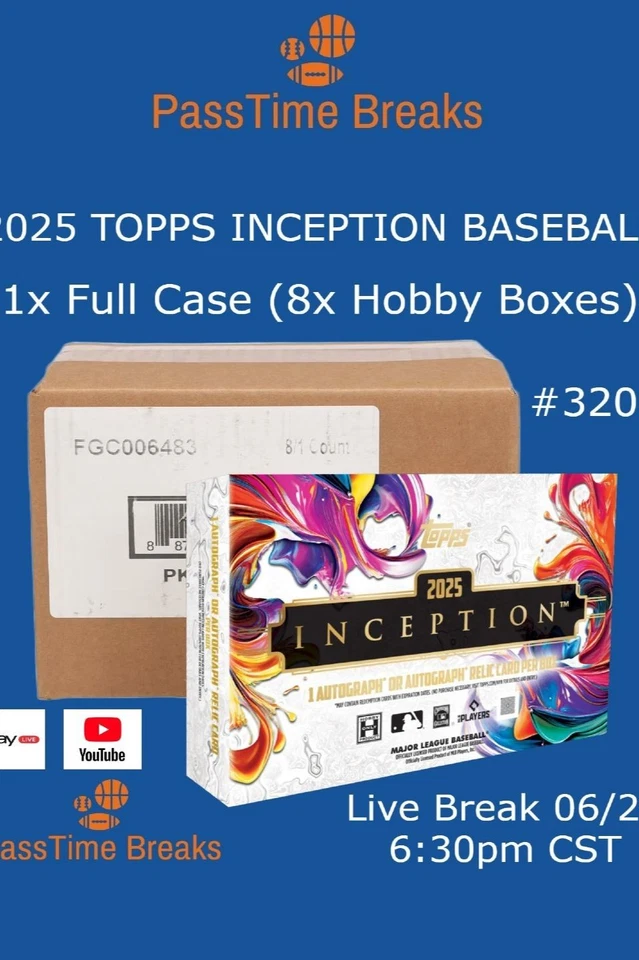 2025 TOPPS INCEPTION BASEBALL - 1x Case 8x Hobby Boxes - PYT BREAK 3207