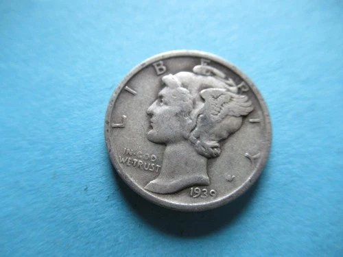 1939-D Mercury Silver Dime VG - F r