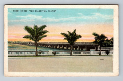 #ad #ad Bradenton FL Florida Green Bridge Vintage Postcard Standard Souvenir Postal Old $0.99