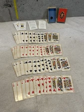 Vintage Congress Playing Cards Single Deck Velvet Case Distressed Look