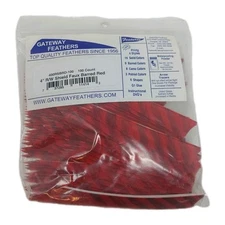 100 Pack Gateway Feathers 4" Right Wing: Shield Faux Barred Red 400RSBRD-100