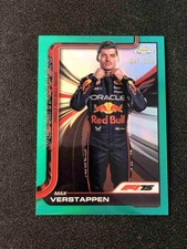 2025 Topps Chrome F1 Formula 1 Max Verstappen #1 Portrait Teal Refractor 041/299