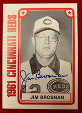 JIM BROSNAN 1980 TCMA 1961 Cincinnati Reds NL World Champions Card (d.2014)