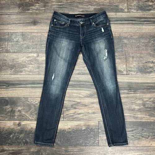 Express Stella Low Rise Damen 8R Medium Washed Distressed Leggings Jeans - Bild 1 von 8