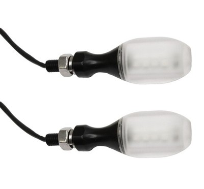 IND TRANSPARENT Universal Oberon Mini LED Motorcycle Indicators & Resistors-Pair