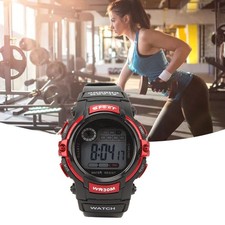 C-Sports Watch Stainless Steel Buckle Men Sport Running Watch Waterproof LCD For