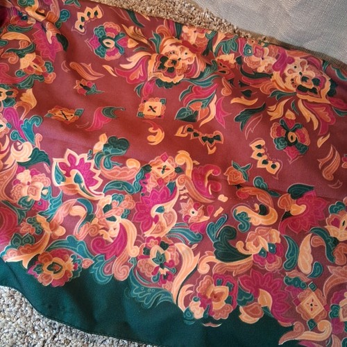 Vintage Totes Womans Rain Scarf Paisley Floral Pattern 30" Made In Italy - Picture 10 of 10