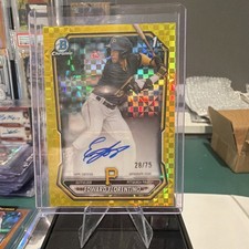 2024 Bowman Chrome 1st Edward Florentino Pirates Gold xfactor Auto /75