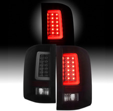 2007-14 Silverado 1500 2500HD 3500HD LED Tail Lights Black Smoked  Compatible Rep