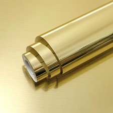 Qianglive Gold Stainless Steel Contact Paper Peel Stick Metallic Wallpaper