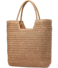 Straw Beach Bags for Women Woven Beach Tote Bag Casual Boho Large Shoulder Handb