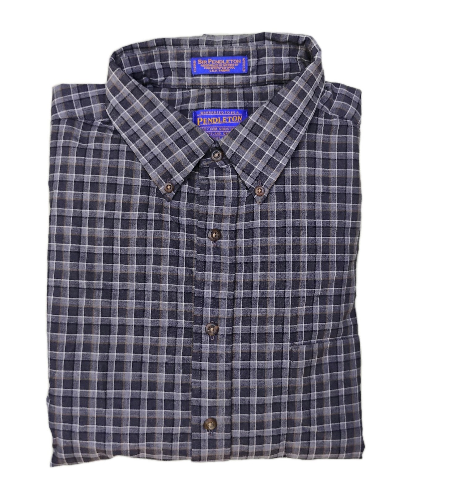 Pendleton Sir Pendleton 100% Wool Button Down Gre… - image 1