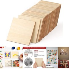 50 Pack 4x4 Inch Natural Walnut Unfinished Square Wood Pieces