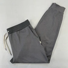 Vuori Lux Performance Jogger Womens L Gray Stripe Stretch Lounge VW441 EUC
