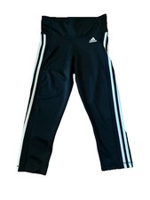 Adidas Girls Small 8-10 Leggings Black Performance Logo Climate Soccer Pants