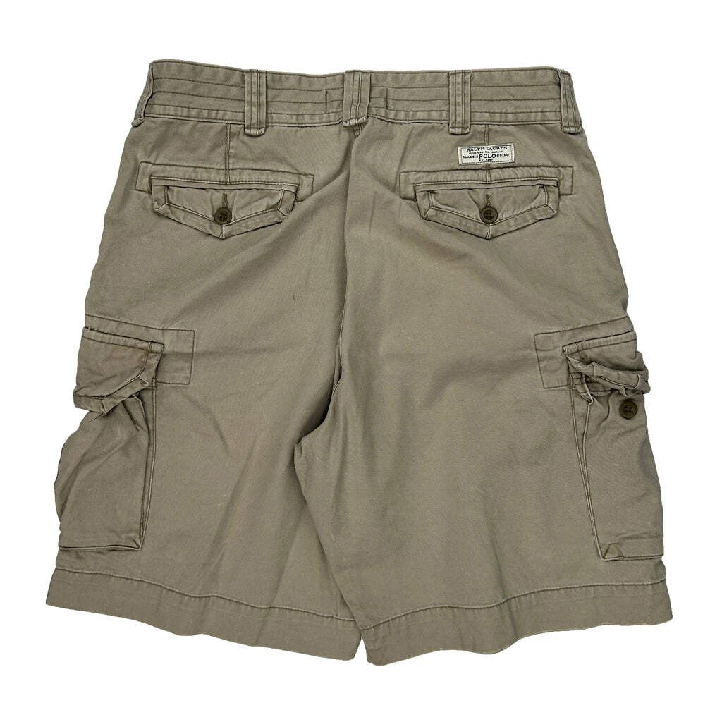 Polo By Ralph Lauren Cargo Shorts - 33W 11L Khaki Cotton