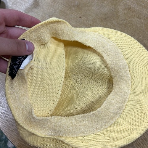 Vintage Kangol 502 Ventair Yellow Flat Cap Newsboy Hat Great Britain Size L/XL - Picture 9 of 11