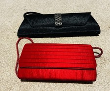 New Without Tags 2 M&S & John Lewis Evening Bag Clutch Or Shoulder Red & Black.