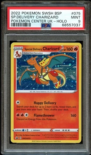 PSA 9 MINT Special Delivery Charizard SWSH075 HOLO PROMO Pokemon Card 037